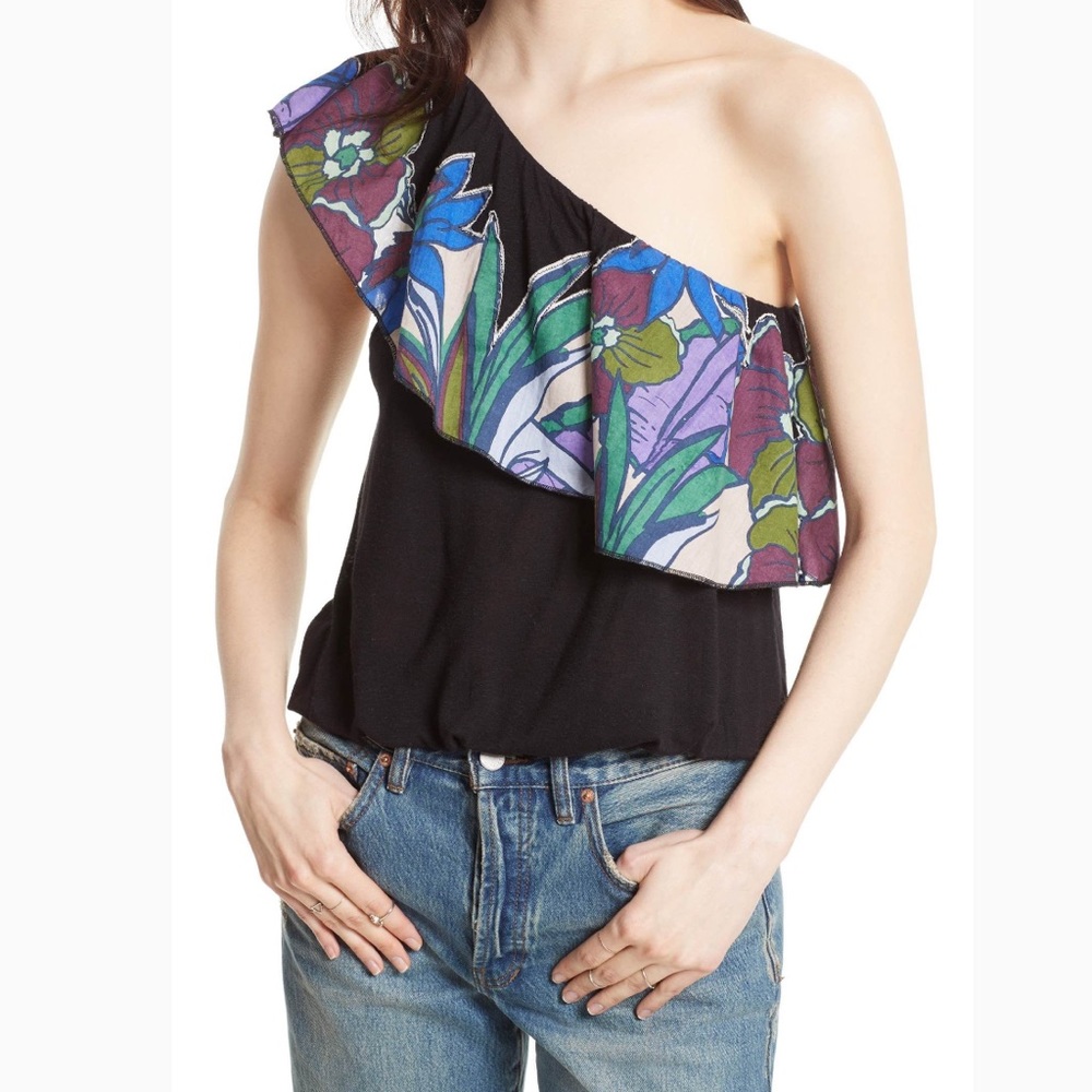 ***NWT*** Free People One Shoulder Ruffle Top